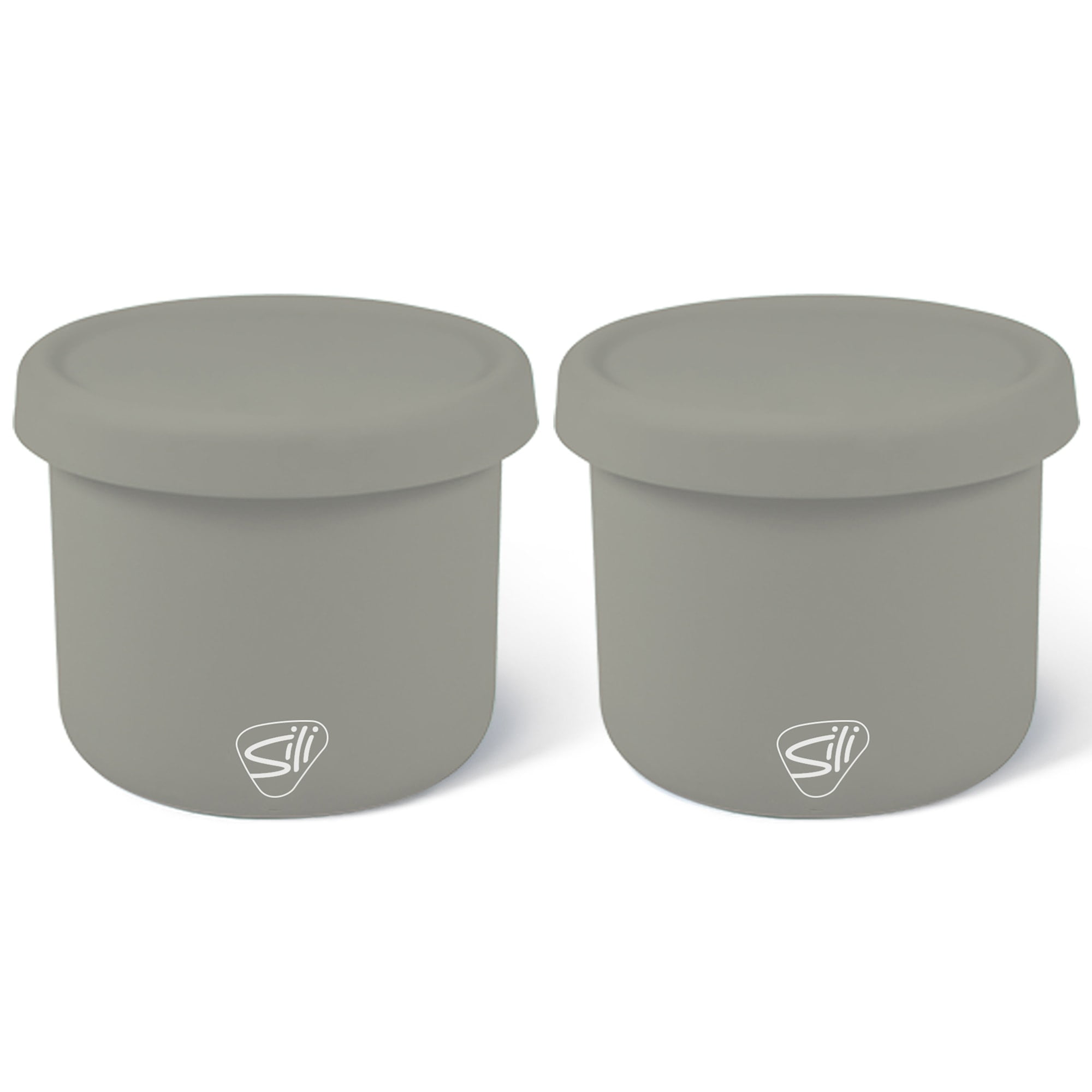 Silipint: Silicone 10oz Lidded Bowls: 2 Pack Moonstone - Unbreakable, Flexible, Microwave-Oven-Dishwasher, Non-Slip