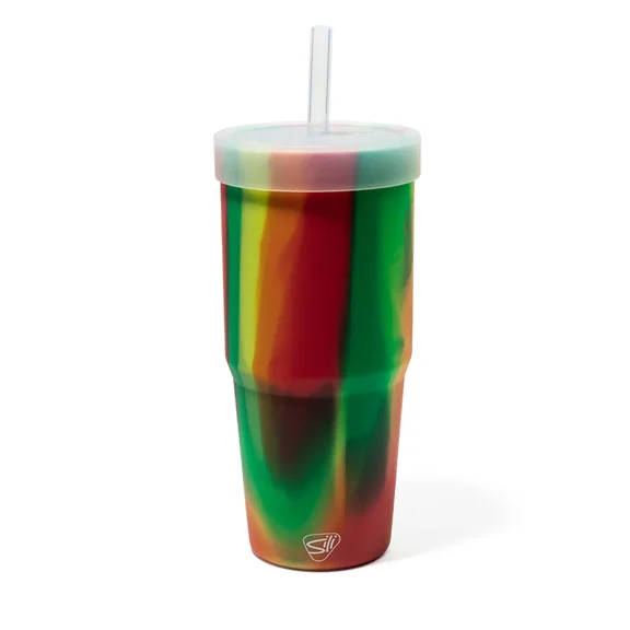 Silipint Silicone 32 oz Straw Tumbler, Hibiscus