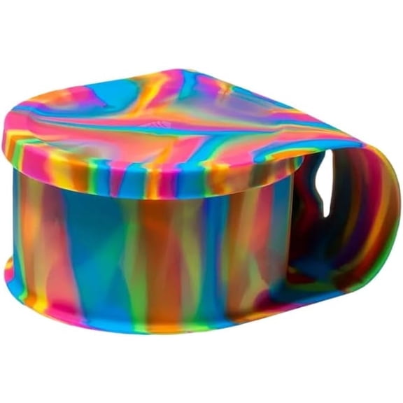Silipint Silicone Go Go Connected Lid Bowl, Unbreakable, Non-Toxic, Dishwasher Safe (Hippie Hops, 30oz)