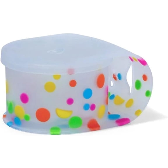 Silipint Silicone Go Go Connected Lid Bowl, Unbreakable, Non-Toxic, Dishwasher Safe (Polka Dots, 20oz)