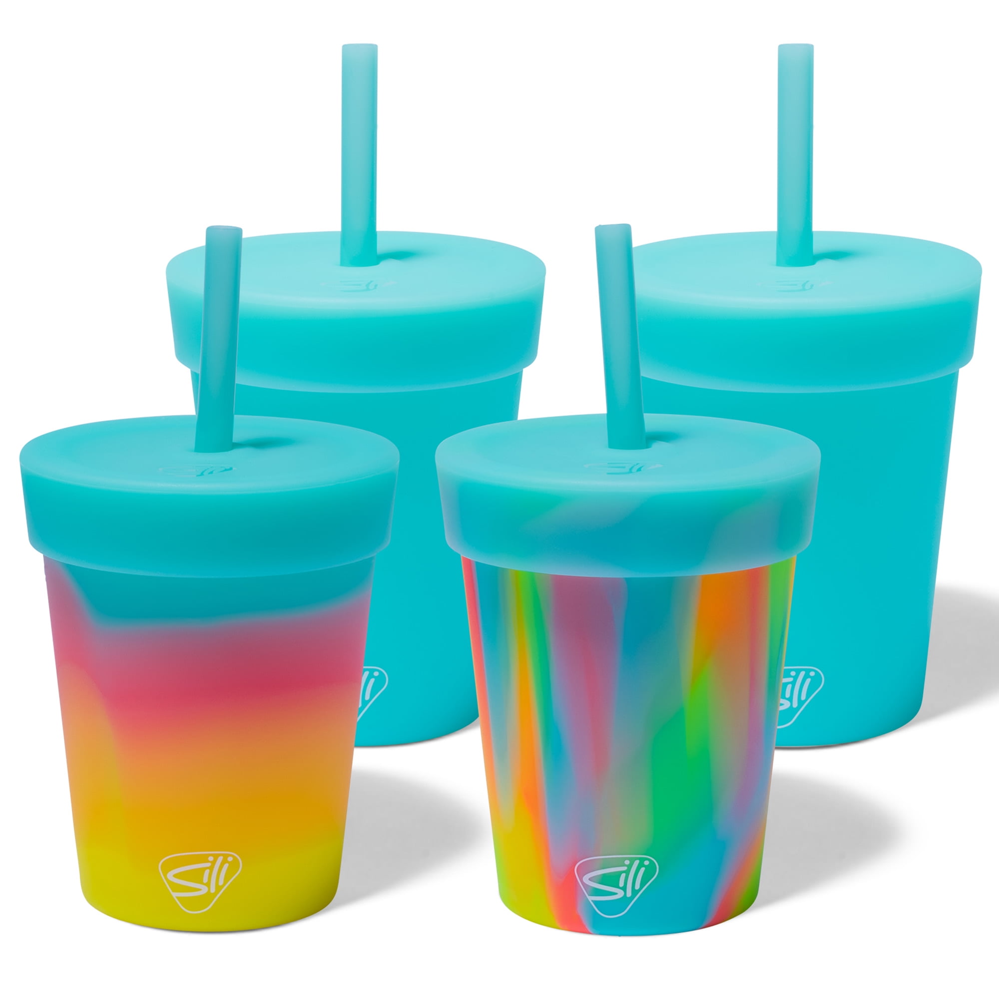  Silipint 22-Ounce Silicone Tumbler Cups with Lids and Straws,  Unbreakable, Reusable, and Versatile Cups for Travel, Hiking, Camping,  Sports, and Outdoors, Arctic Sky & Hippy Hop, Pack of 2 : Health