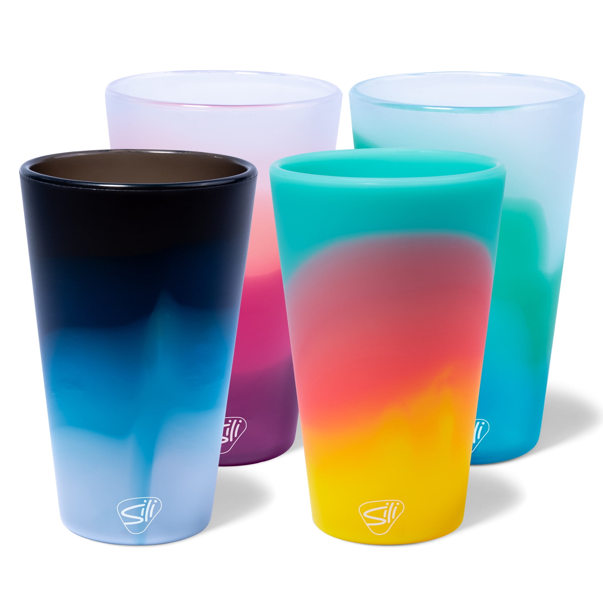 20oz Double-Walled Glass Water Tumbler with Platinum Silicone