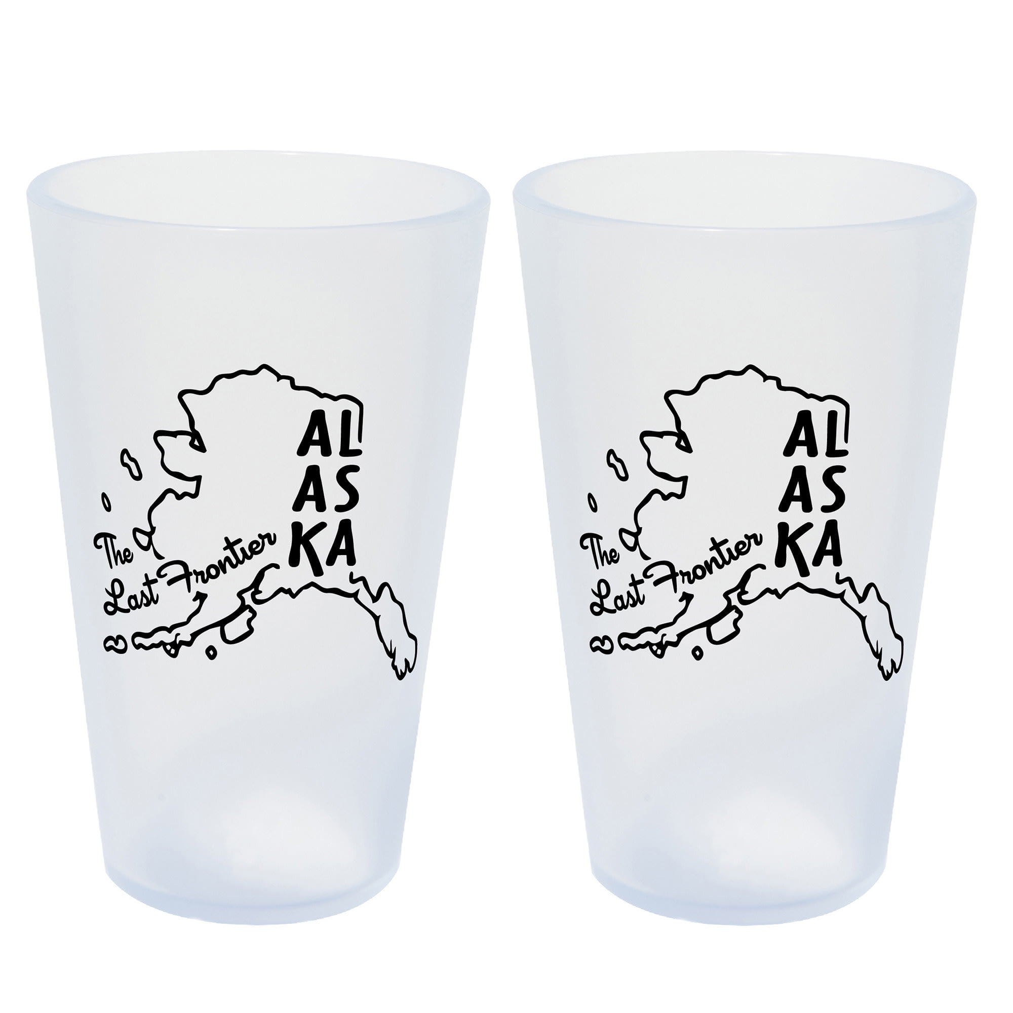 Silipint State Pint Glasses 16oz 2 Pack Alaska Icicle Silicone