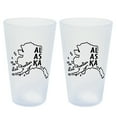 Silipint State Pint Glasses 16oz 2 Pack Alaska Icicle Silicone