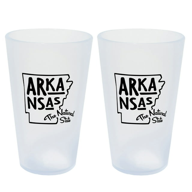 Silipint State Pint Glasses 16oz 2 Pack Arkansas Icicle Silicone