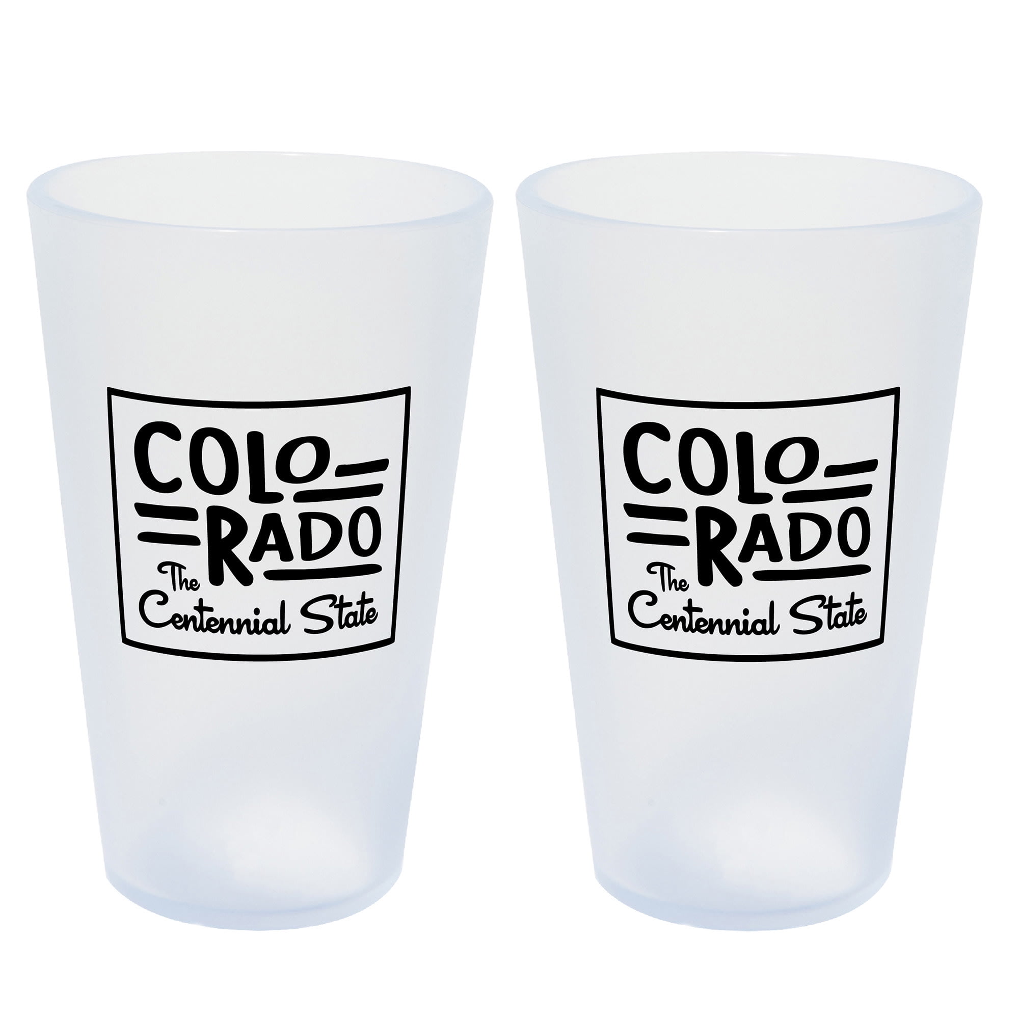 Silipint: State Pint Glasses 16oz: 2 Pack - Colorado - Icicle Silicone Cups, Unbreakable, Hot & Cold Drinks, Dishwasher-Microwave-Freezer-Oven Safe