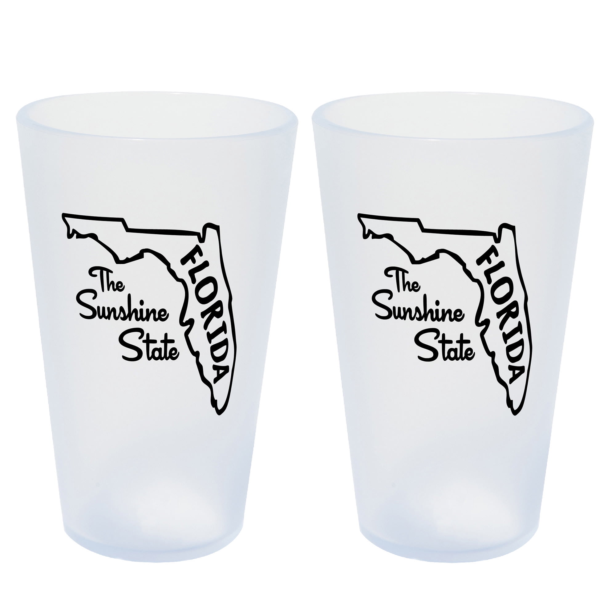 Silipint: State Pint Glasses 16oz: 2 Pack - Florida - Icicle Silicone Cups, Unbreakable, Hot & Cold Drinks, Dishwasher-Microwave-Freezer-Oven Safe