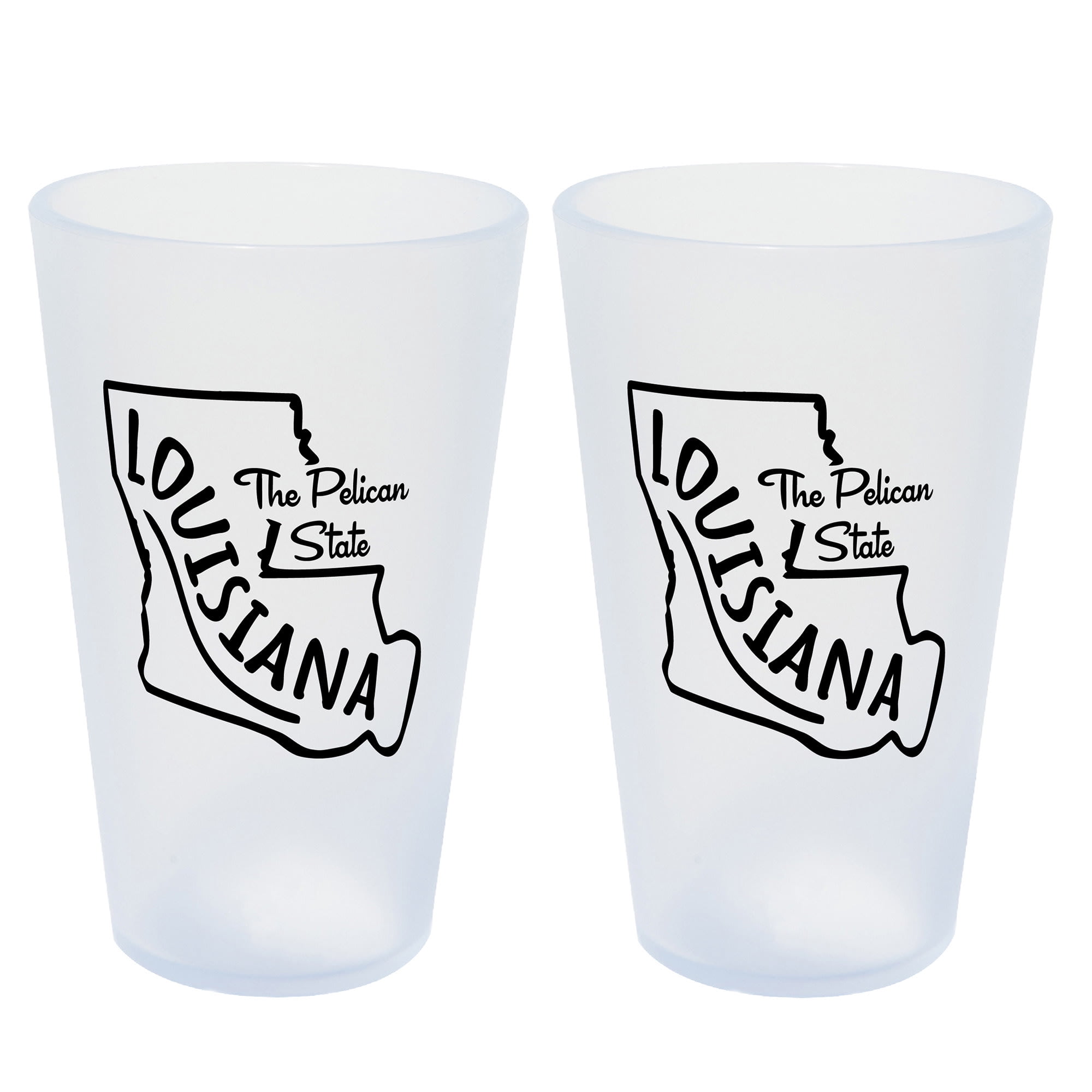 Silipint: State Pint Glasses 16oz: 2 Pack - Louisiana - Icicle Silicone Cups, Unbreakable, Hot & Cold Drinks, Dishwasher-Microwave-Freezer-Oven Safe