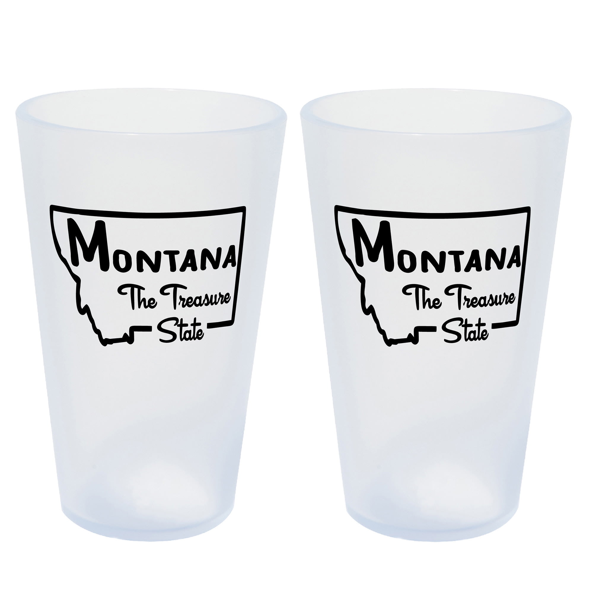 Silipint: State Pint Glasses 16oz: 2 Pack - Montana - Icicle Silicone Cups, Unbreakable, Hot & Cold Drinks, Dishwasher-Microwave-Freezer-Oven Safe