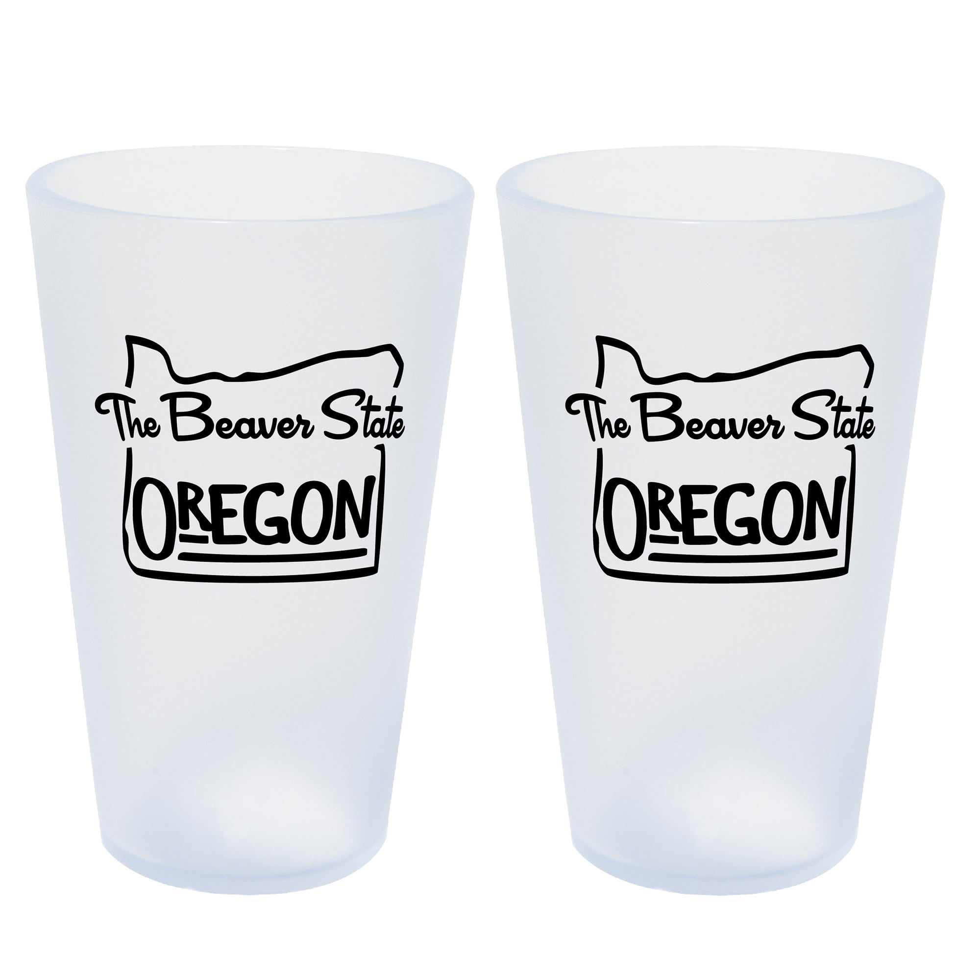 Silipint: State Pint Glasses 16oz: 2 Pack - Oregon - Icicle Silicone Cups, Unbreakable, Hot & Cold Drinks, Dishwasher-Microwave-Freezer-Oven Safe