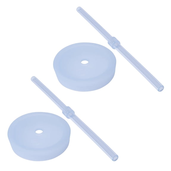 Silipint Universal Fit Silicone 16/22/32oz Lid and Long Straw Set Icicle With Backing Cups – Spill-Proof, Durable, Flexible, Easy One-Hand Use, Dishwasher Safe, Unbreakable Drink Cover - Pack of 2