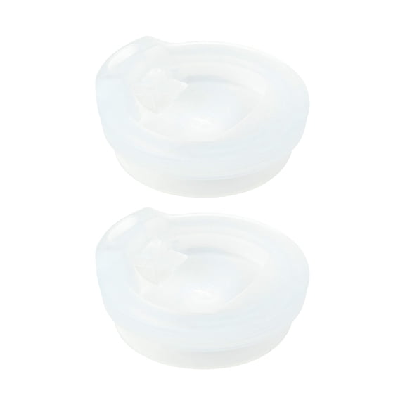 Silipint Universal Fit Silicone 8oz Lid Frosted White Cups – Spill-Proof, Durable, Flexible, Easy One-Hand Use, Dishwasher Safe, Unbreakable Drink Cover - Pack of 2