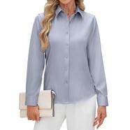 MixMatchy Long Sleeve Denim V-Neck Tencel Button Down Shirt