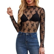 トップス Dot lace see-through top (high neck) Dot lace see-through top (high neck) – POPPY