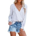 thumbnail image 1 of Siliteelon Boho Floral Blouses for Women Long Sleeve V Neck Chiffon Flowy Shirts Loose Fit, 1 of 5