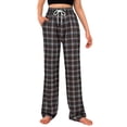 thumbnail image 1 of Siliteelon Elastic Waistband Pajamas Pants for Women Casual Plaid Pajama Bottoms, 1 of 6