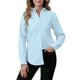 thumbnail image 1 of Siliteelon Womens Button Down Shirt Long Sleeve Oxford Cotton Blouse Classic Fit Wrinkle Resistant Office Work Top with Pocket, 1 of 8