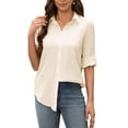 thumbnail image 1 of Siliteelon Women's Shirt Stain Resistant Wrinkle Free Long Sleeve Button Down Office Work Business Dress Shirt Tops, 1 of 6