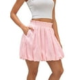 thumbnail image 1 of Siliteelon Women Ruffle Mini Skirt Flowy Skort High Waisted Bubble Hem Built-in Shorts with Pockets, 1 of 6