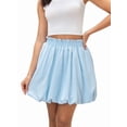 thumbnail image 1 of Siliteelon Women Ruffle Mini Skirt Flowy Skort High Waisted Bubble Hem Built-in Shorts with Pockets, 1 of 6