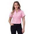 thumbnail image 1 of Siliteelon Short Sleeve Cotton Work Shirts for Women Basic Button Up Shirt, 1 of 7