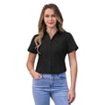 thumbnail image 1 of Siliteelon Short Sleeve Cotton Work Shirts for Women Basic Button Up Shirt, 1 of 7