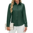 thumbnail image 1 of Siliteelon Women's Long Sleeve Button Down Shirts Wrinkle-Free Office Work Blouse, 1 of 8