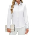 thumbnail image 1 of Siliteelon Women's Long Sleeve Button Down Shirts Wrinkle-Free Office Work Blouse, 1 of 8