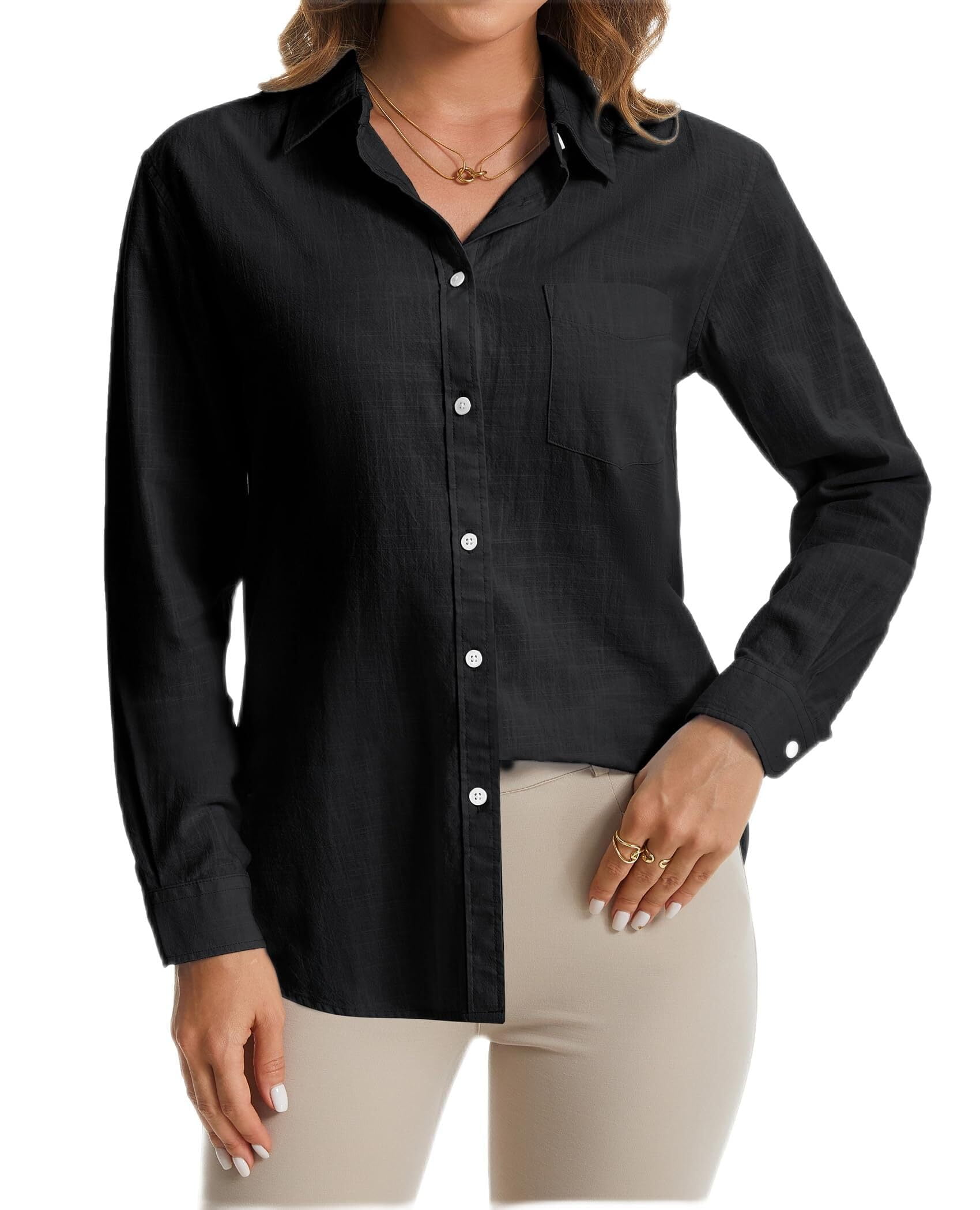 Women's Cotton and Linen Top with Loose Temperament and Large Size