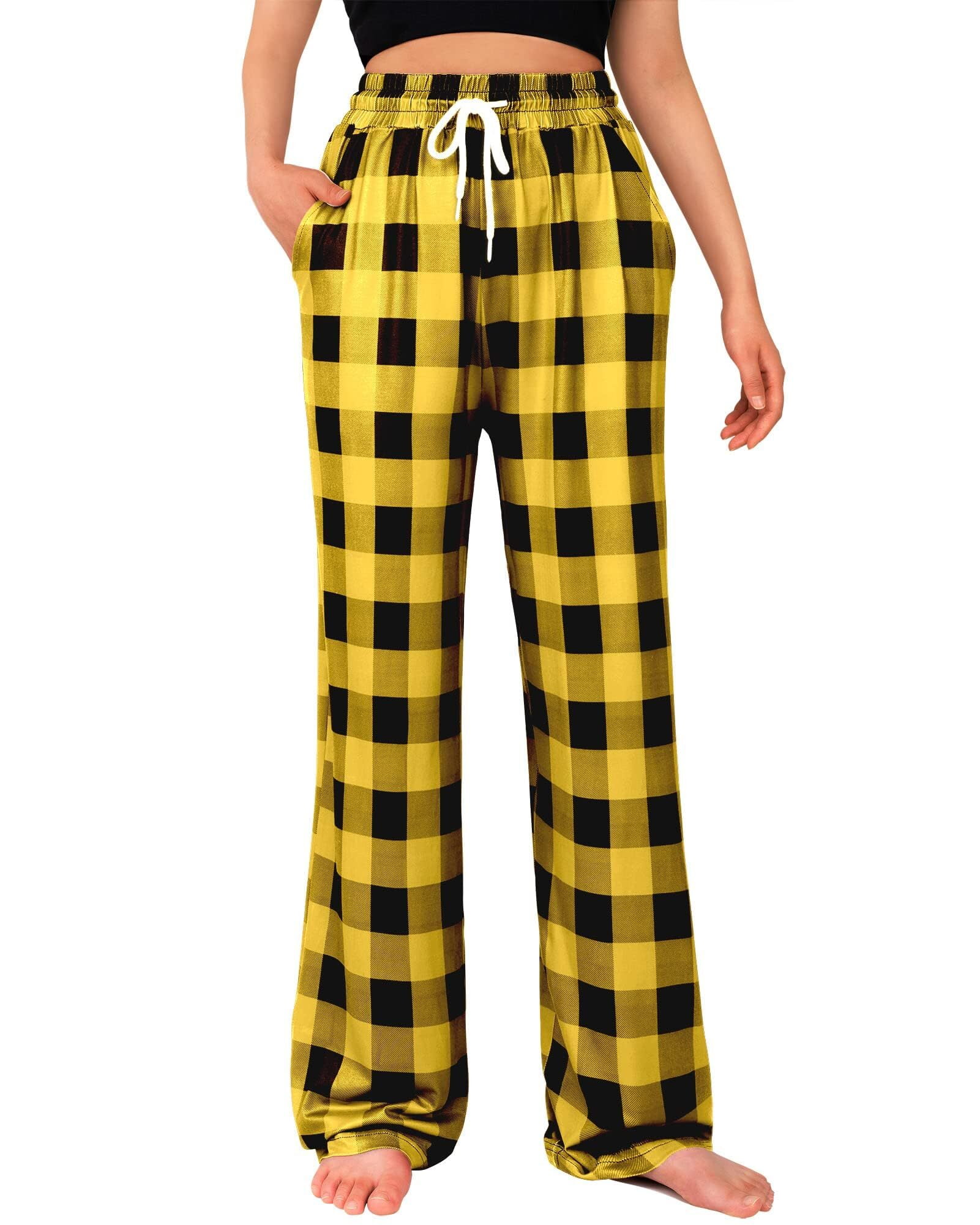 Siliteelon Womens Pajamas Pants Stretch Cotton PJ Bottoms Drawstring ...