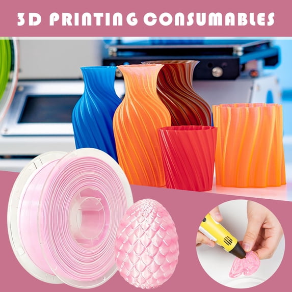 Silk 3D Printer Filament 1.75mm Two-Color Gradient | High Gloss Metal Finish, No Sanding Needed, ±0.03mm Precision | 1kg Spool for FDM Printers, Easy Print, Universal Compatibility
