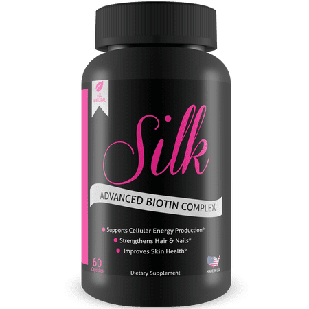 Silk Advanced Biotin Complex - Promotes Stronger, Longer Hair - Healthier Skin - Ultimate Nail Strength - 60 Capsules