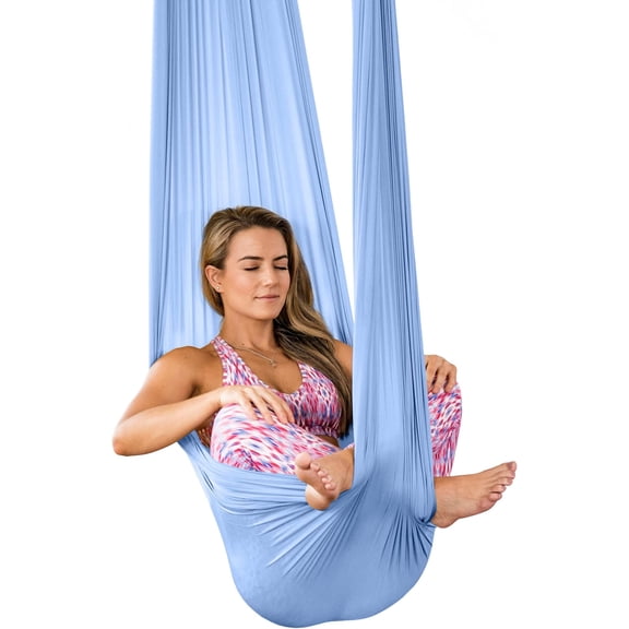 Silk Aerial Yoga Swing & Hammock Kit for Improved Yoga Inversions, Flexibility & Core Strength