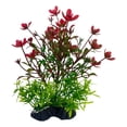 thumbnail image 1 of Silk Aquarium Plants, 9 in Height, 1 Pc, Small Fish Tank Decorations, Fake Small Plants, Artificial Greenery, Fish Tank Decor, Weighted Base, Red Blooms, Green Grass Lower Layer, 1 of 6