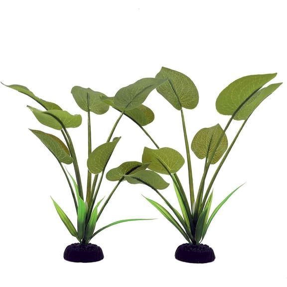 Silk Aquarium Plants for Betta Fish Tank, 2 Pcs Small Silk Aquatic Plant Decoration (Green)