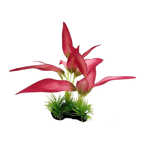 Silk Aquarium Plants for Betta Fish Tank, Small Silk Aquarium Plant Aquatic Water Grass Decoration Red