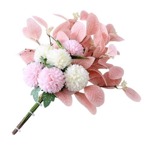 Silk Artificial Chrysanthemum Bouquet, Pink White Floral Stems, 1 Pc, Wedding Party Decorations, Brunch Table Centerpieces, Indoor Home Accents
