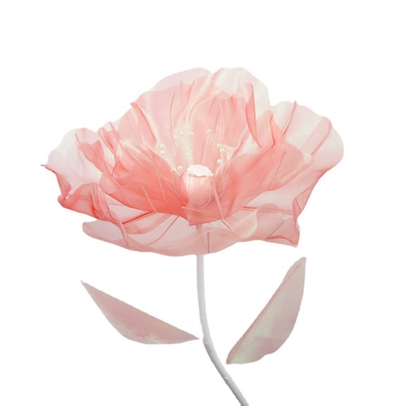 Silk Artificial Flower Head Fake Flower Head Yarn Mesh Flower for Wedding Bridal Shower Holiday Decor 19.7 inch