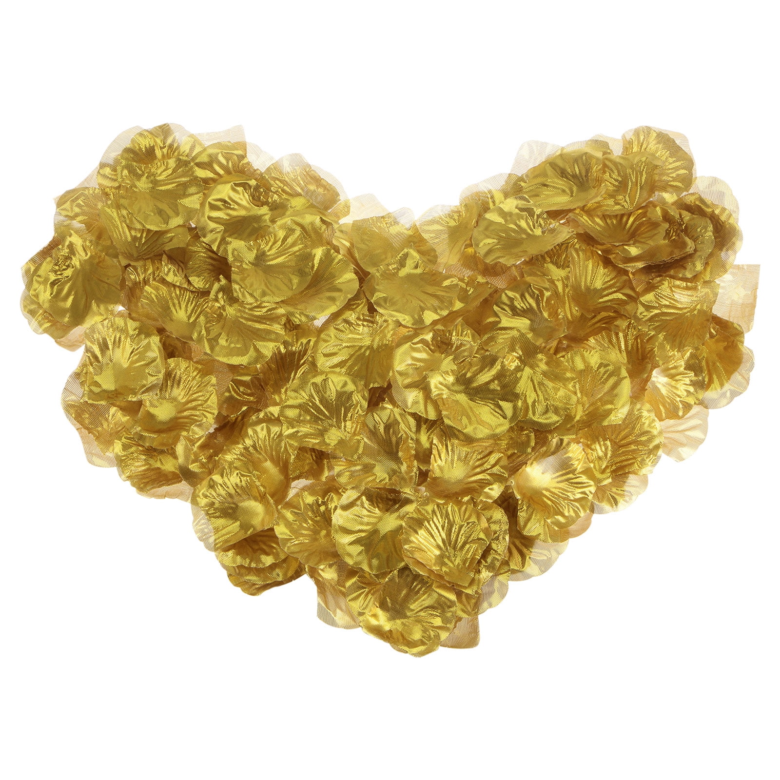 Silk Artificial Flower Petals, Gold Tone Faux Flowers 2x2 Inch Pack of