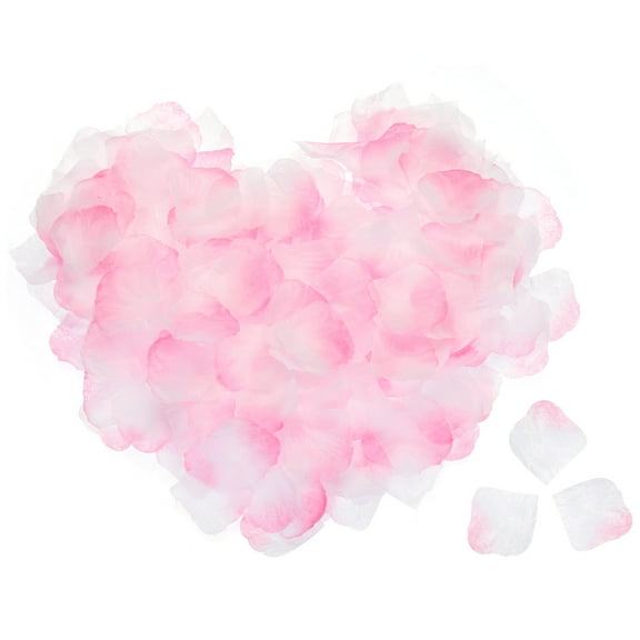 Silk Artificial Flower Rose Petals, Light Pink, White Faux Flowers 2x2" 1200Pcs