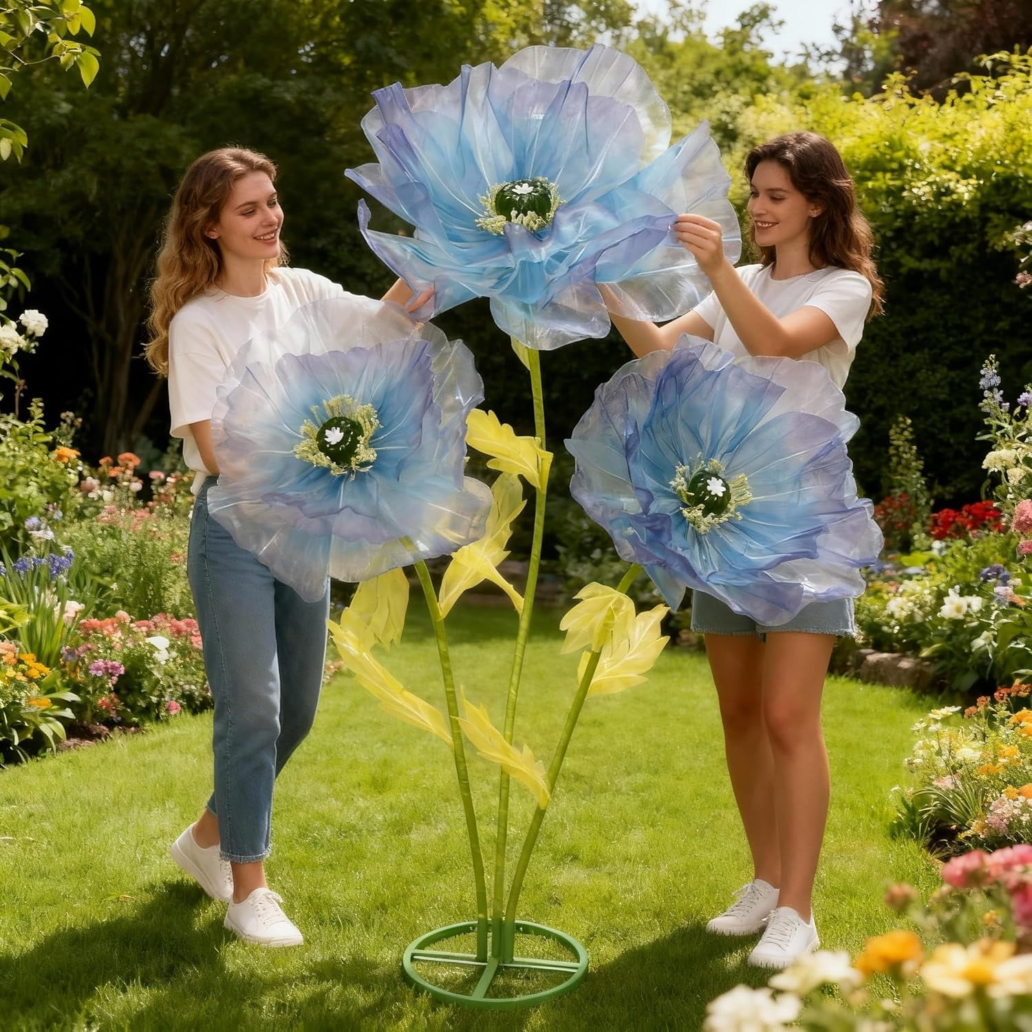 Silk Artificial Flowers, Tall Decorative Faux Stems for Home Decor ...