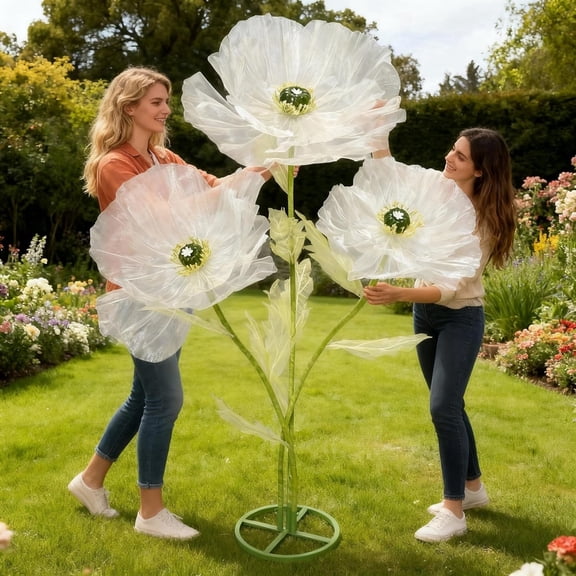Silk Artificial Flowers, Tall Decorative Faux Stems for Home Decor, Wedding Centerpieces, Living Room Styling, Table Arrangements & Event Decorations (Yellow-Pink)