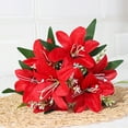 thumbnail image 1 of Silk Artificial Lily Bouquet,Realistic Fake Floral,Indoor Living Room Table Decor,Maintenance Free Everlasting Ornament,Wedding Home Office Floral,Lightweight Easy Matching Decor, 1 of 5