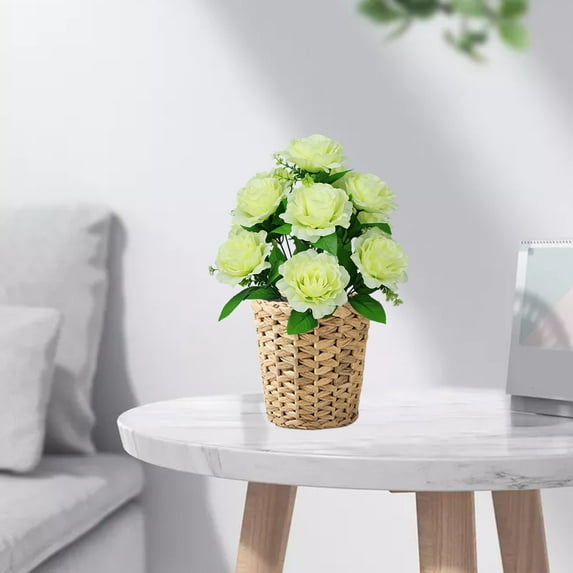 Silk Artificial Rose Bouquet with Greenery | Valentine's Day Decoration | 1-Piece Pink, Red, White & Green Fake Flower Arrangement for Home or Party