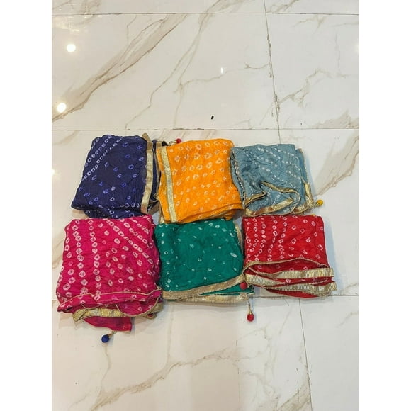 Silk Bandhani Dupatta in Vibrant Red with Banarasi Border Punjabi Wedding Scarf for Women Indian Traditional Wear