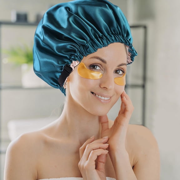 Silk Bonnet for Sleeping Women, Silk Bonnet, Satin Bonnet, Hair Bonnet for Sleeping Satin Bonnet for Hair Bonnets for Women Silk Bonnet for Natural Hair, Blue-zircon