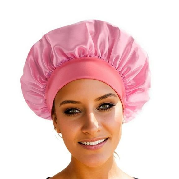 Silk Bonnet Wide-Band High-Elasticity Headscarf, Women Satin Bonnet Hair Wrap for Beauty , Shower , Hair Care Cap for Women, Satin Sleep Cap