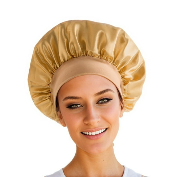 Silk Bonnet Wide-Band High-Elasticity Headscarf, Women Satin Bonnet Hair Wrap for Beauty , Shower , Hair Care Cap for Women, Satin Sleep Cap