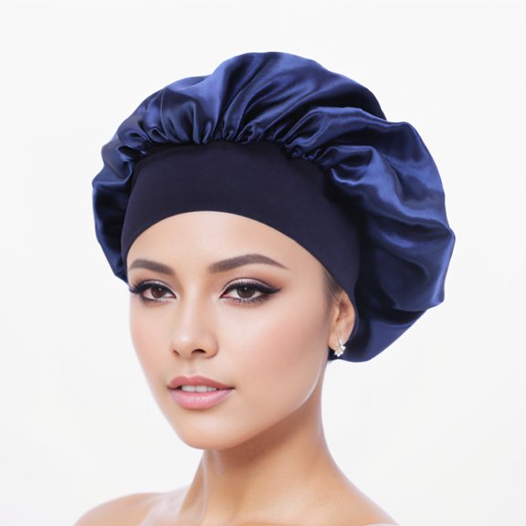 Silk Bonnet Wide-Band High-Elasticity Headscarf, Women Satin Bonnet Hair Wrap for Beauty , Shower , Hair Care Cap for Women, Satin Sleep Cap