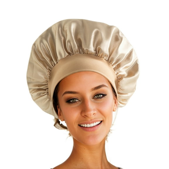 Silk Bonnet Wide-Band High-Elasticity Headscarf, Women Satin Bonnet Hair Wrap for Beauty , Shower , Hair Care Cap for Women, Satin Sleep Cap